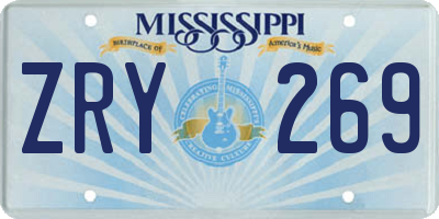 MS license plate ZRY269