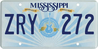 MS license plate ZRY272