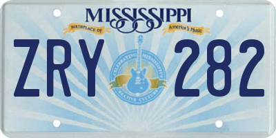 MS license plate ZRY282