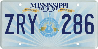 MS license plate ZRY286