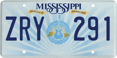 MS license plate ZRY291