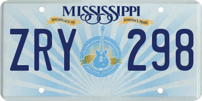 MS license plate ZRY298