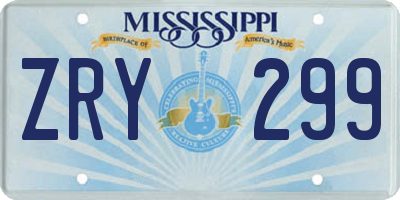 MS license plate ZRY299