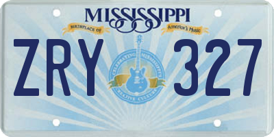 MS license plate ZRY327