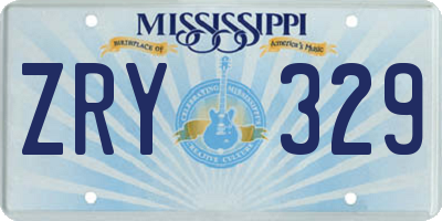 MS license plate ZRY329