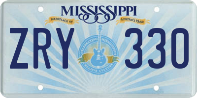 MS license plate ZRY330