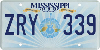 MS license plate ZRY339