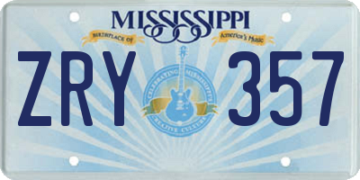 MS license plate ZRY357