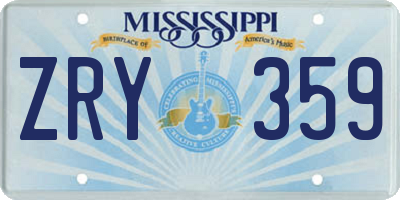 MS license plate ZRY359