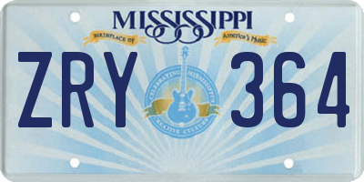MS license plate ZRY364