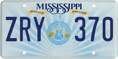 MS license plate ZRY370