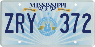 MS license plate ZRY372