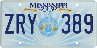 MS license plate ZRY389