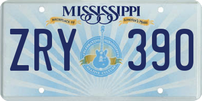 MS license plate ZRY390