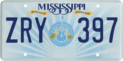 MS license plate ZRY397