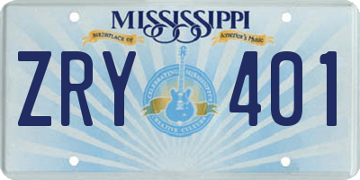 MS license plate ZRY401