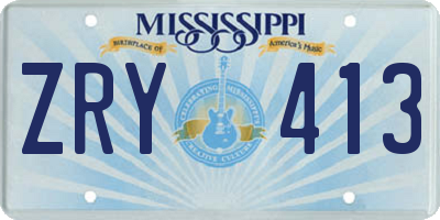 MS license plate ZRY413