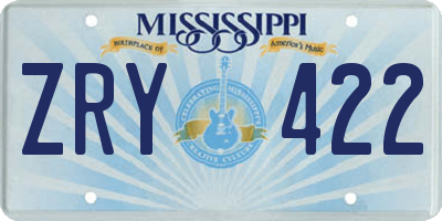 MS license plate ZRY422
