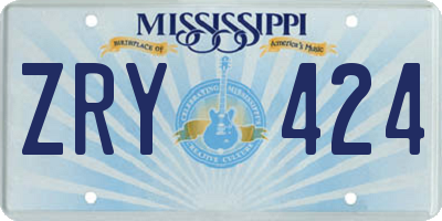 MS license plate ZRY424