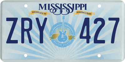 MS license plate ZRY427