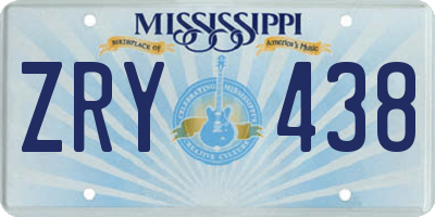 MS license plate ZRY438