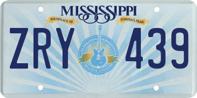 MS license plate ZRY439