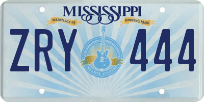 MS license plate ZRY444