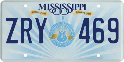 MS license plate ZRY469