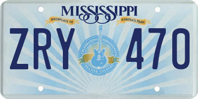 MS license plate ZRY470