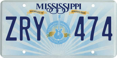 MS license plate ZRY474