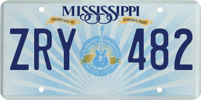 MS license plate ZRY482
