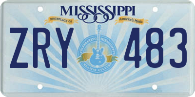 MS license plate ZRY483