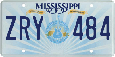 MS license plate ZRY484
