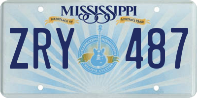 MS license plate ZRY487