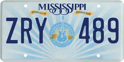 MS license plate ZRY489