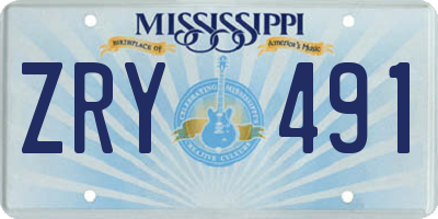 MS license plate ZRY491