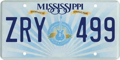 MS license plate ZRY499