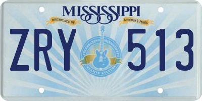 MS license plate ZRY513