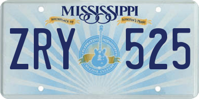 MS license plate ZRY525