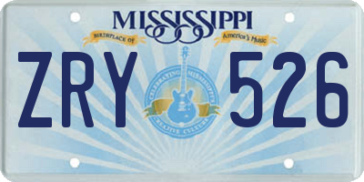 MS license plate ZRY526