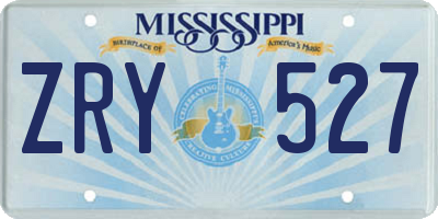 MS license plate ZRY527