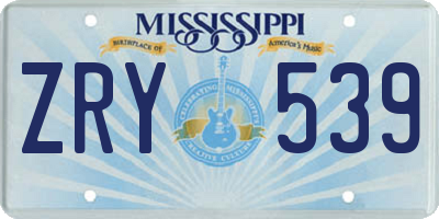 MS license plate ZRY539