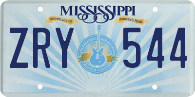 MS license plate ZRY544