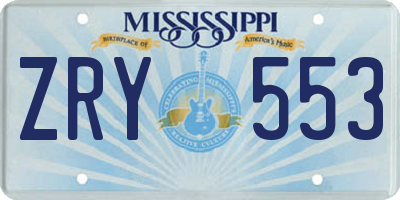 MS license plate ZRY553