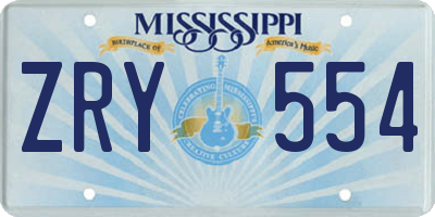 MS license plate ZRY554