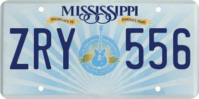MS license plate ZRY556