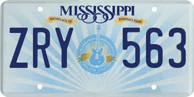 MS license plate ZRY563