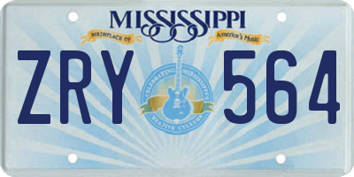 MS license plate ZRY564
