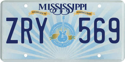 MS license plate ZRY569