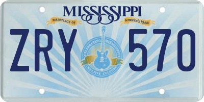MS license plate ZRY570